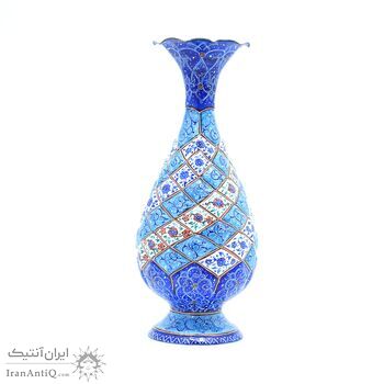 گلدان میناکاری طرح اسلیمی و ختایی - 20 سانتی گلدان میناکاری طرح اسلیمی و ختایی - 20 سانتی