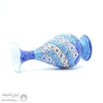 گلدان میناکاری طرح اسلیمی و ختایی - 20 سانتی گلدان میناکاری طرح اسلیمی و ختایی - 20 سانتی