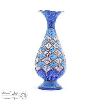 گلدان میناکاری طرح اسلیمی و ختایی - 20 سانتی