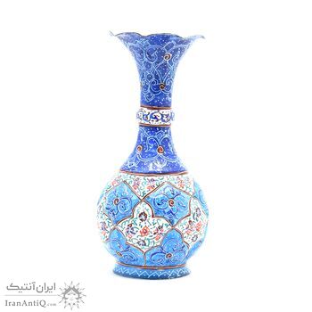 گلدان میناکاری طرح اسلیمی و ختایی - 15 سانتی گلدان میناکاری طرح اسلیمی و ختایی - 15 سانتی