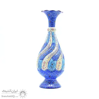 گلدان میناکاری طرح اسلیمی و ختایی - 25 سانتی
