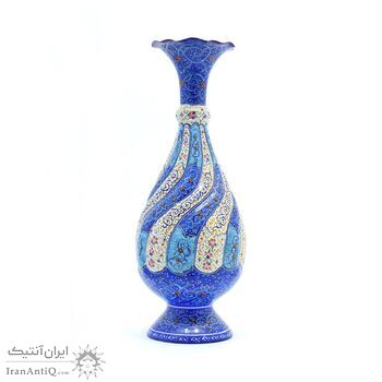 گلدان میناکاری طرح اسلیمی و ختایی - 25 سانتی