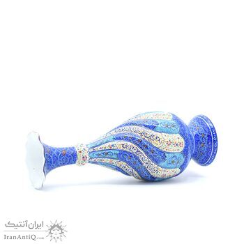گلدان میناکاری طرح اسلیمی و ختایی - 25 سانتی