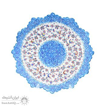 بشقاب میناکاری طرح گل و مرغ - 25 سانتی بشقاب میناکاری طرح گل و مرغ - 25 سانتی