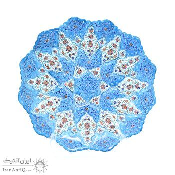 بشقاب میناکاری طرح اسلیمی و ختایی - 20 سانتی