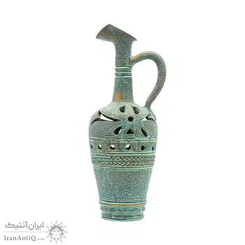 پارچ و لیوان سفالی پتینه مشبک