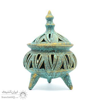جا شکلاتی سفالی پتینه پایه دار مشبک Patina Pottery candy bowl جا شکلاتی سفالی پتینه پایه دار مشبک Patina Pottery candy bowl