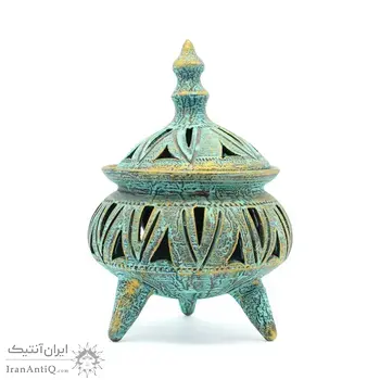جا شکلاتی سفالی پتینه پایه دار مشبک Patina Pottery candy bowl