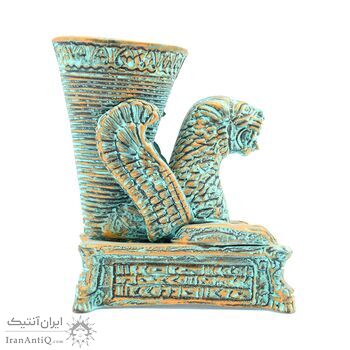 ریتون سفالی پتینه شیر بالدار