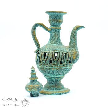 آفتابه سفالی پتینه مشبک