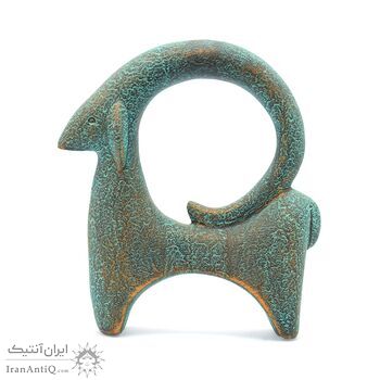 مجسمه سفالی پتینه مدل بز شوش