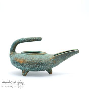 چراغ پیه سوز سفالی پتینه