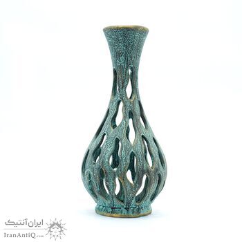 گلدان سفالی مشبک پتینه