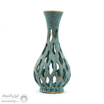 گلدان سفالی مشبک پتینه