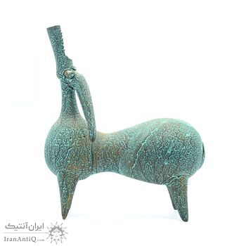 مجسمه سفالی پتینه طرح گوزن مارلیک
