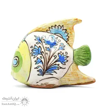 مجسمه ماهی سفالی لعابی