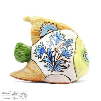 مجسمه ماهی سفالی لعابی