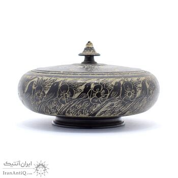 ظرف شکلات خوری خراطی-حکاکی سنگ با طرح پرنده