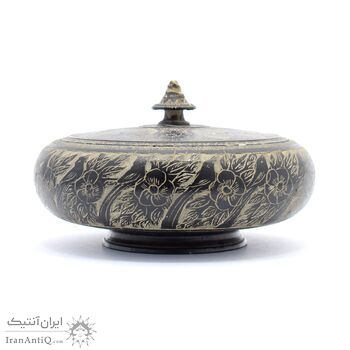 ظرف شکلات خوری خراطی-حکاکی سنگ با طرح پرنده