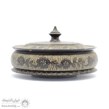 ظرف شکلات خوری خراطی-حکاکی سنگ با طرح گل و برگ