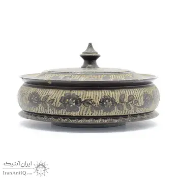 ظرف شکلات خوری خراطی-حکاکی سنگ با طرح گل و برگ