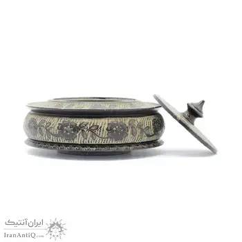 ظرف شکلات خوری خراطی-حکاکی سنگ با طرح گل و برگ