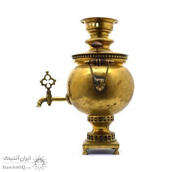 سماور شکم گرد ذغالی روسی