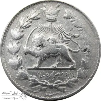 سکه 2000 دینار 1304/3 (سورشارژ تاریخ) صاحبقران - ناصرالدین شاه