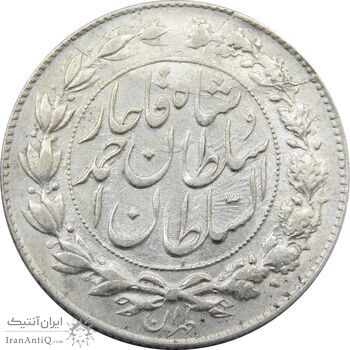 سکه 1000 دینار 1329 خطی (چرخش 45 درجه) - احمد شاه