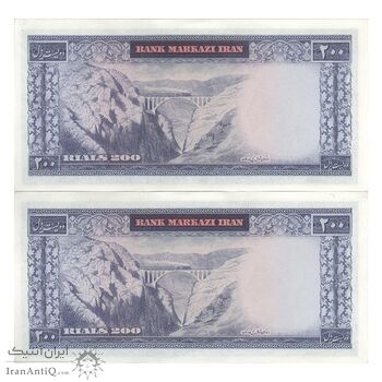 اسکناس 200 ریال (آموزگار - جهانشاهی) - جفت - UNC62 - محمد رضا شاه اسکناس 200 ریال (آموزگار - جهانشاهی) - جفت - UNC62 - محمد رضا شاه