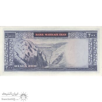 اسکناس 200 ریال (آموزگار - جهانشاهی) - تک - AU58 - محمد رضا شاه