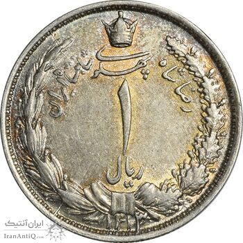 سکه 1 ریال 1313/2 - سورشارژ تاریخ نوع یک - AU58 - رضا شاه