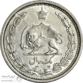 سکه 1 ریال 1313/2 - سورشارژ تاریخ نوع یک - AU58 - رضا شاه