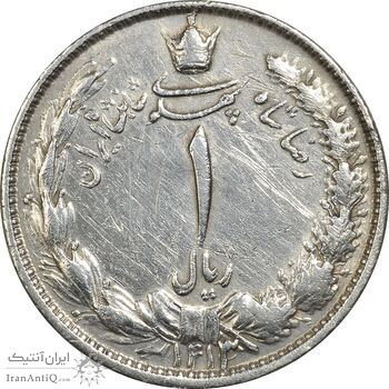 سکه 1 ریال 1313/2 - سورشارژ تاریخ نوع یک - VF35 - رضا شاه