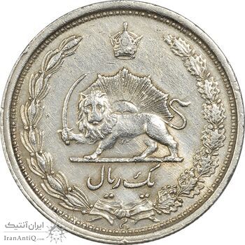 سکه 1 ریال 1313/2 - سورشارژ تاریخ نوع یک - VF35 - رضا شاه