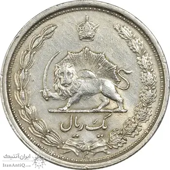 سکه 1 ریال 1313/2 - سورشارژ تاریخ نوع یک - VF35 - رضا شاه