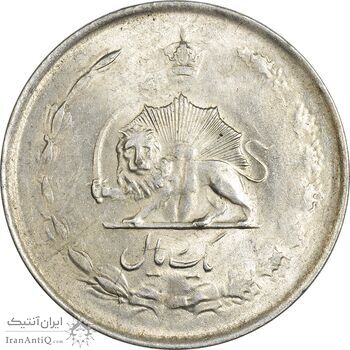 سکه 1 ریال 1324 نقره - AU58 - محمد رضا شاه