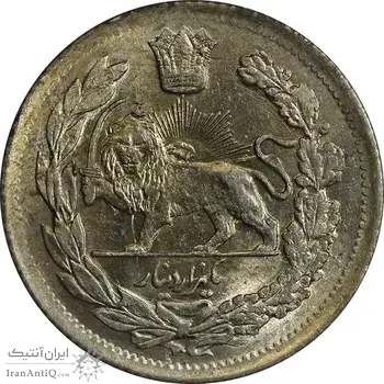 سکه 1000 دینار 1337 جلوس - MS61 - احمد شاه