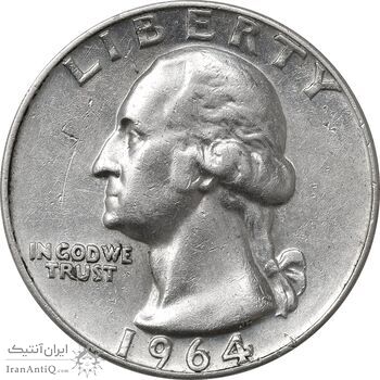 سکه کوارتر دلار 1964D واشنگتن - EF45 - آمریکا سکه کوارتر دلار 1964D واشنگتن - EF45 - آمریکا