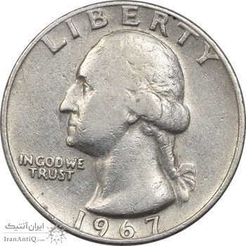 سکه کوارتر دلار 1967 واشنگتن - VF35 - آمریکا سکه کوارتر دلار 1967 واشنگتن - VF35 - آمریکا