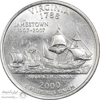 سکه کوارتر دلار 2000D ایالتی (ویرجینیا) - MS62 - آمریکا