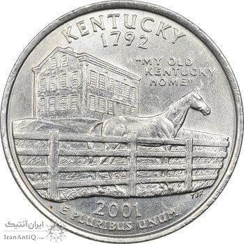 سکه کوارتر دلار 2001D ایالتی (کنتاکی) - MS61 - آمریکا