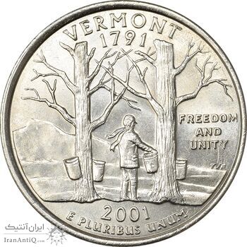 سکه کوارتر دلار 2001D ایالتی (ورمونت) - MS61 - آمریکا
