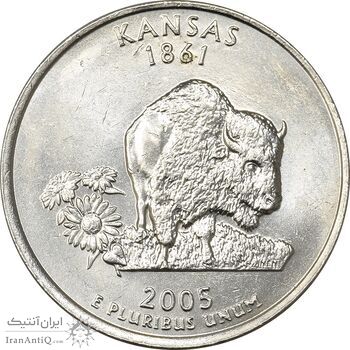 سکه کوارتر دلار 2005D ایالتی (کانزاس) - MS61 - آمریکا