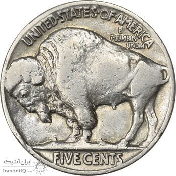 سکه 5 سنت 1937 بوفالو - EF40 - آمریکا