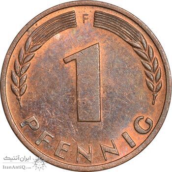 سکه 1 فینیگ 1950F جمهوری فدرال - AU55 - آلمان