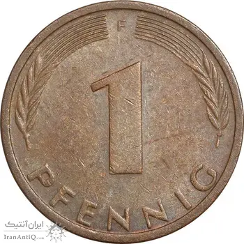 سکه 1 فینیگ 1975F جمهوری فدرال - EF45 - آلمان