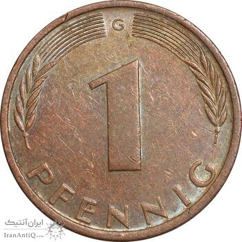 سکه 1 فینیگ 1975G جمهوری فدرال - EF45 - آلمان