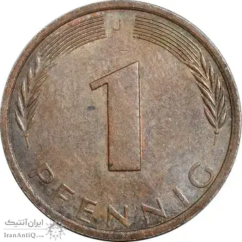 سکه 1 فینیگ 1975J جمهوری فدرال - AU50 - آلمان