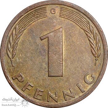 سکه 1 فینیگ 1977G جمهوری فدرال - EF45 - آلمان